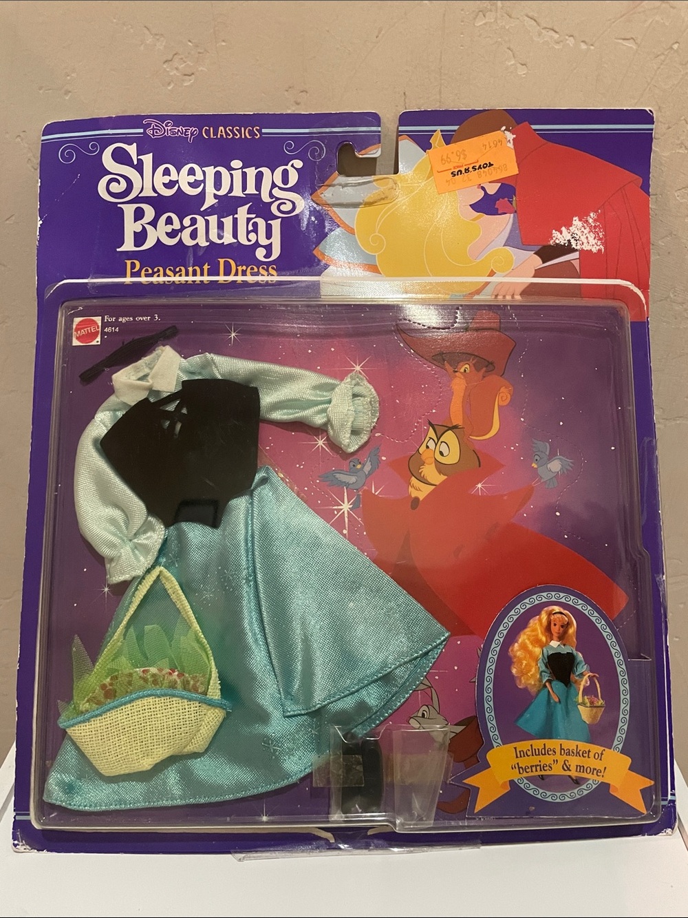 Rare NewDisney Sleeping Beauty Peasant Dress Outfit for doll-Aqua, Black, Yellow